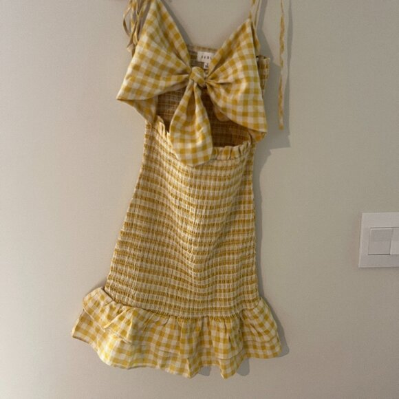 Mable yellow gingham plaid dress size small - Picture 4 of 14